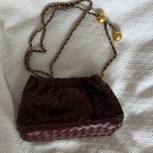 Elegant Burgundy Woven Bag